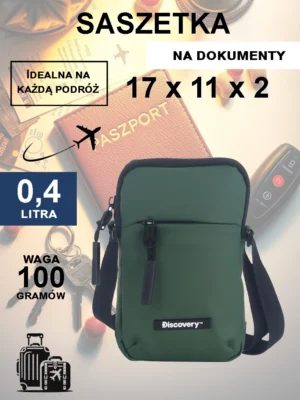 Saszetka na dokumenty Discovery Urban zielona